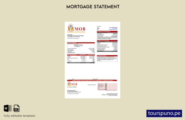 listo para imprimir extracto de hipoteca de Myanmar Oriental Bank plantilla en W